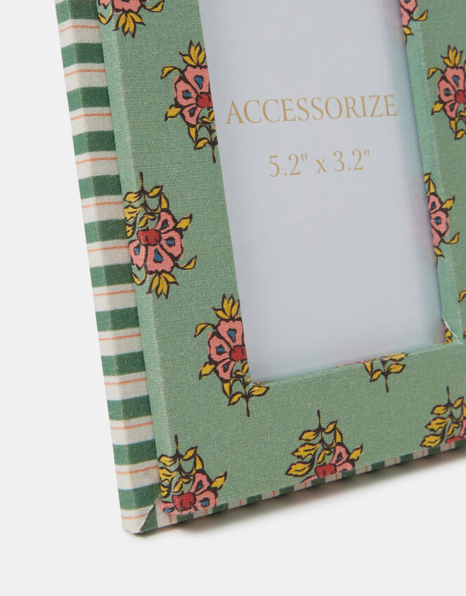 Floral Block Print Photo Frame 5.2 x 3.2, , large
