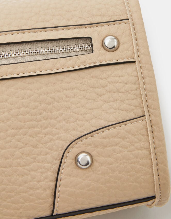 Faux Leather Crossbody Bag, Cream (CREAM), large