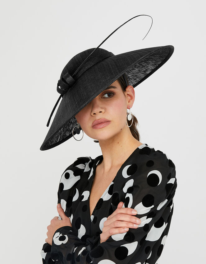 Making a Statement Retro Fascinator, Black (BLACK), large