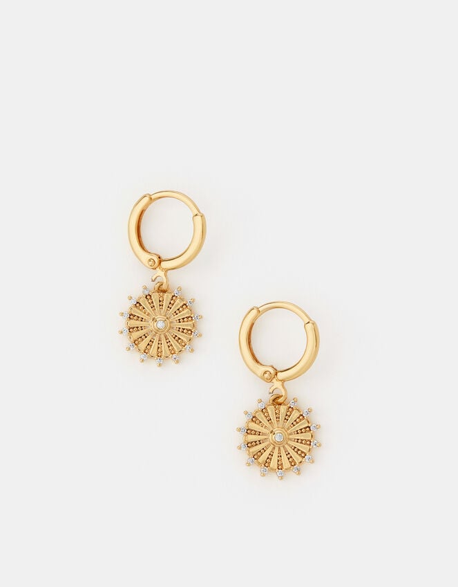 14ct Gold-Plated Sun Drop Earrings, , large