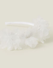 Girls Corsage Flower Crown Headband, Ivory (IVORY), large
