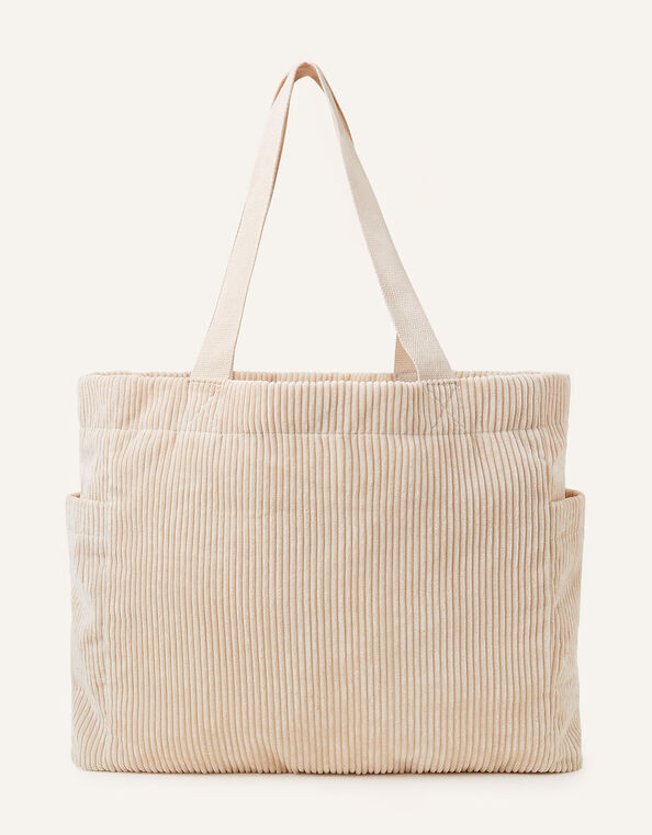 Cord Shopper Bag, Cream (CREAM), large