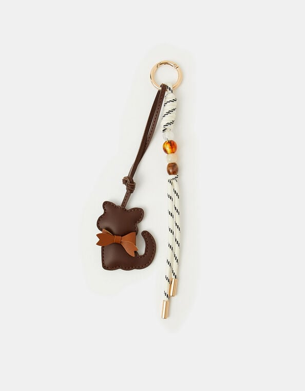 Faux Leather Cat Bag Charm, , large