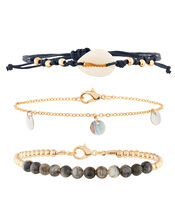 Bead and Shell Anklet Set, , large