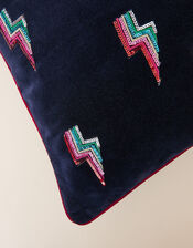 Lightening Bolt Velvet Cushion Cover, , large