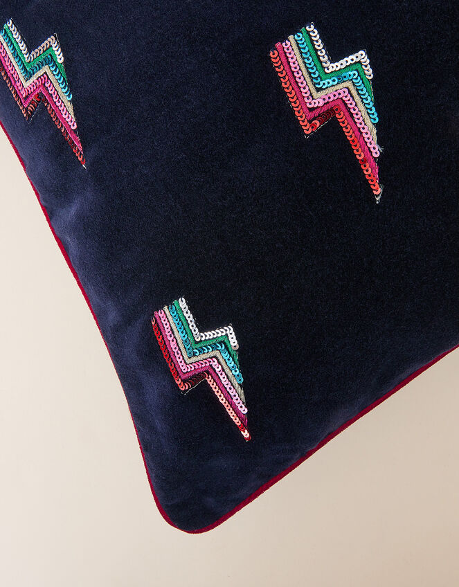 Lightening Bolt Velvet Cushion Cover, , large