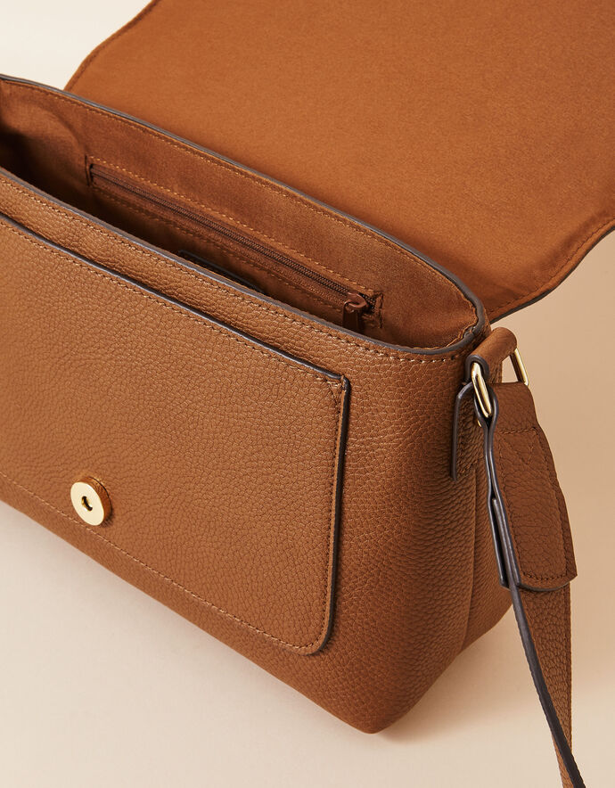 Large Fold Over CrossBody Bag Tan Crossbody bags Accessorize UK