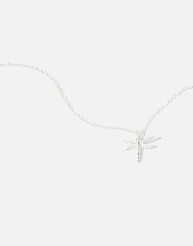 Sterling Silver Dragonfly Pendant Necklace, , large