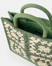 Crochet Raffia Handbag, , large