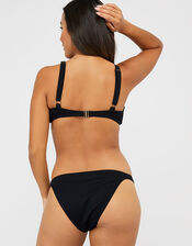 Ribbed Bikini Top with Monowire, Black (BLACK), large