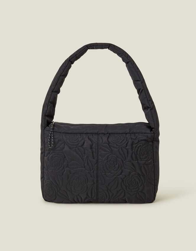 Floral Quilted Shoulder Bag, , large