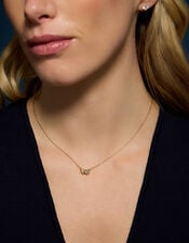 14ct Gold-Plated Mix Diamante Necklace, , large