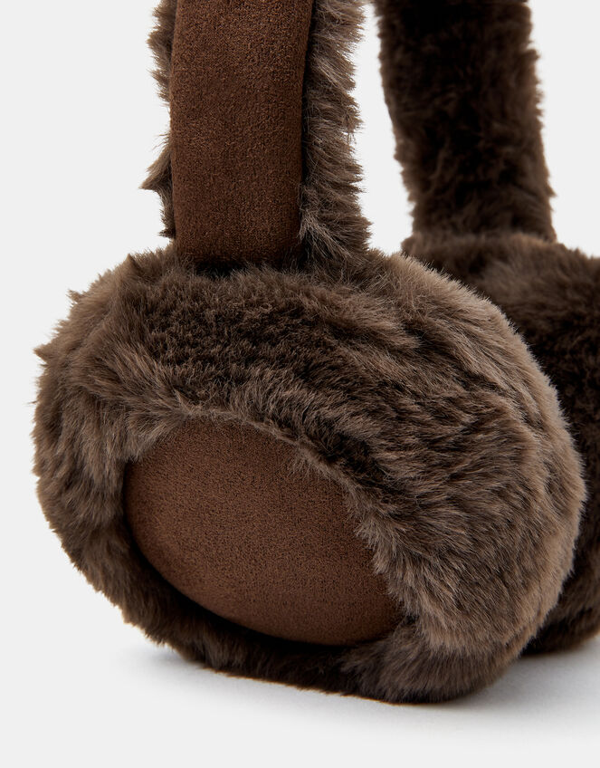 Faux Fur Suedette Earmuffs, , large