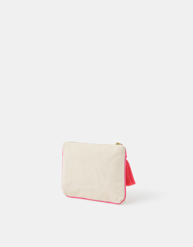 Initial Beaded Pouch, Natural (NATURAL), large