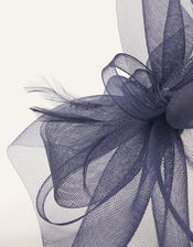 Mini Double Bow Crin Headband, Blue (NAVY), large