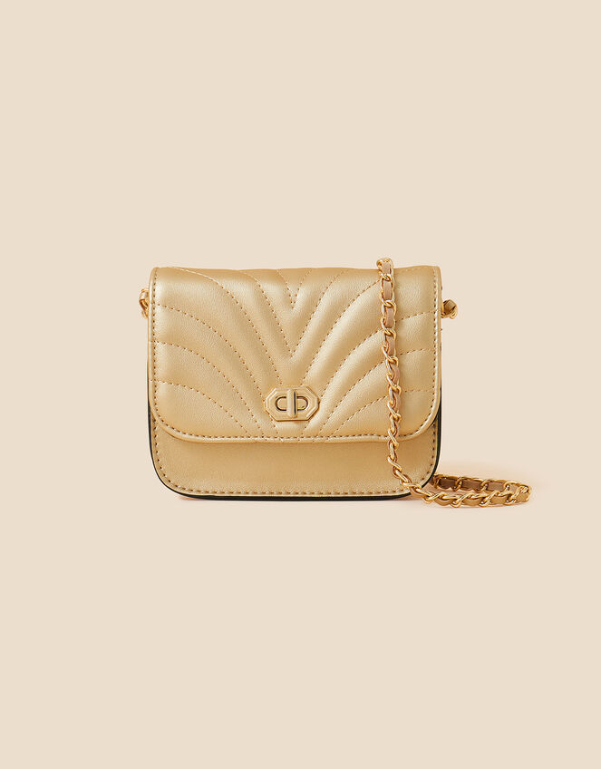 Girls Quilted Cross-Body Bag, , large
