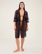 Beach Lace Kimono, Black (BLACK), large