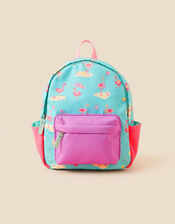 Girls Flamingo Print Backpack, , large