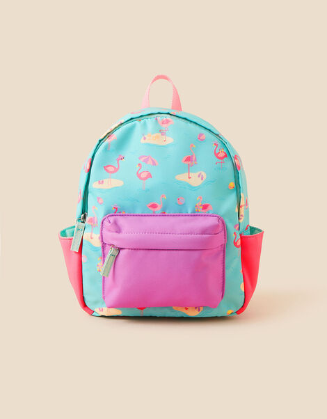 Flamingo Print Backpack, , large