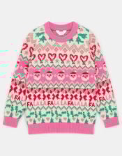 Girls Christmas Jumper, Multi (BRIGHTS MULTI), large