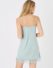 Lace Trim Slip Dress, Green (LIGHT GREEN), large