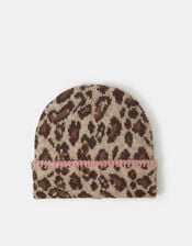 Leopard Print Beanie, , large