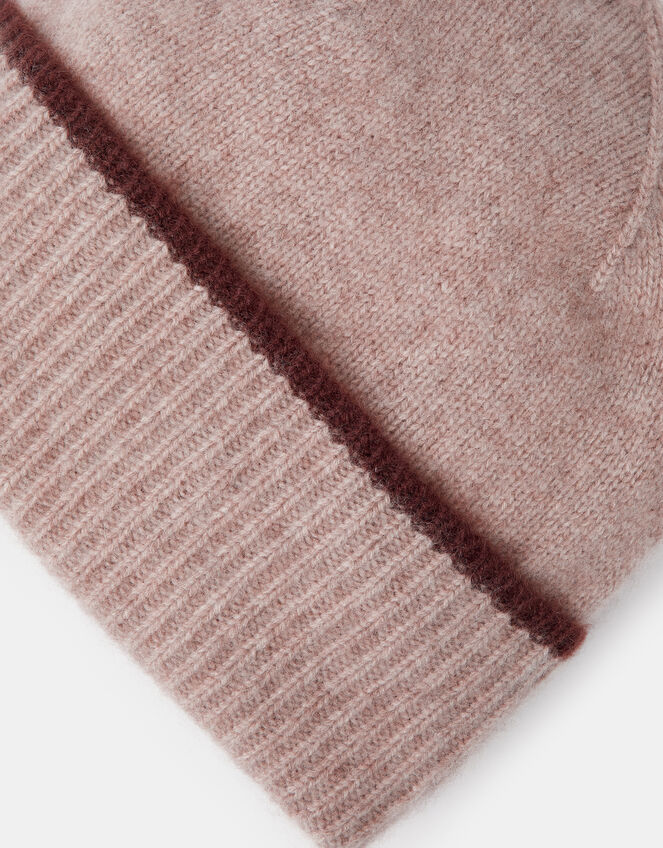 Wool & Cashmere Blend Beanie Hat, Camel (OATMEAL), large