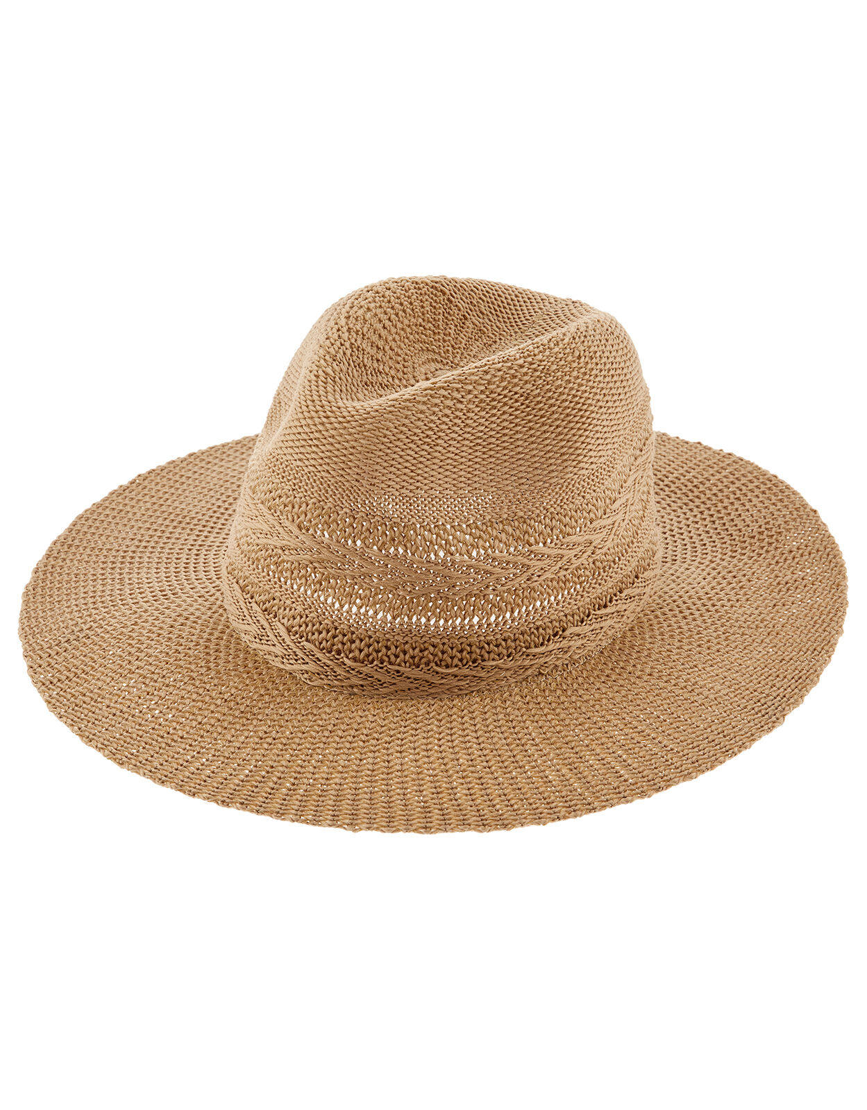 Chevron Packable Fedora Hat Tan Hats Accessorize UK