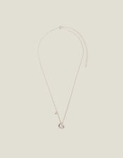 Sterling Silver-Plated Twist Heart Pendant Necklace, , large