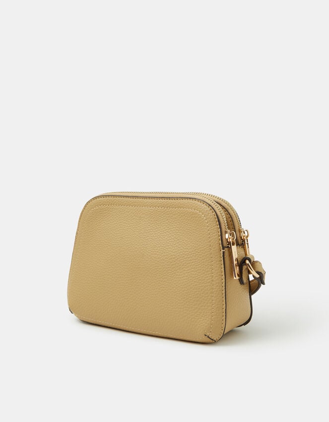 Double Zip Crossbody Bag, Yellow (YELLOW), large