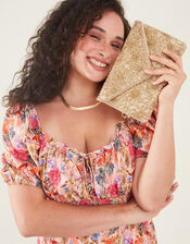 Embellished Classic Clutch Bag, Gold (GOLD), large