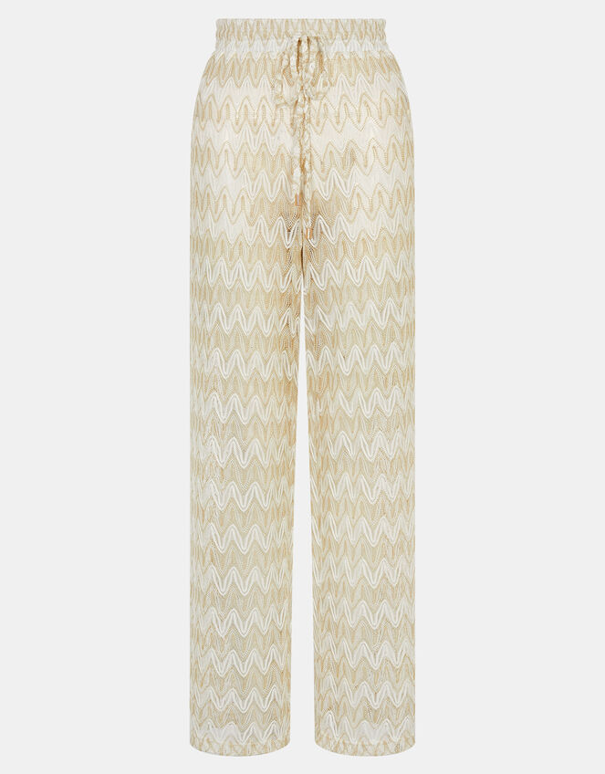 Crochet Wide Leg Beach Trousers, White (WHITE), large
