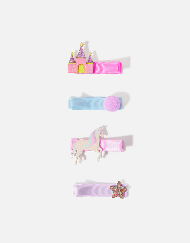 Girls Unicorn Hair Clips 4 Pack, , large