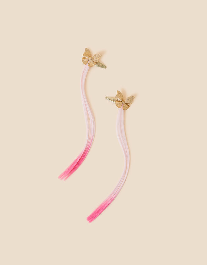 Kids Butterfly Fake Hair Clips Set of Two, , large