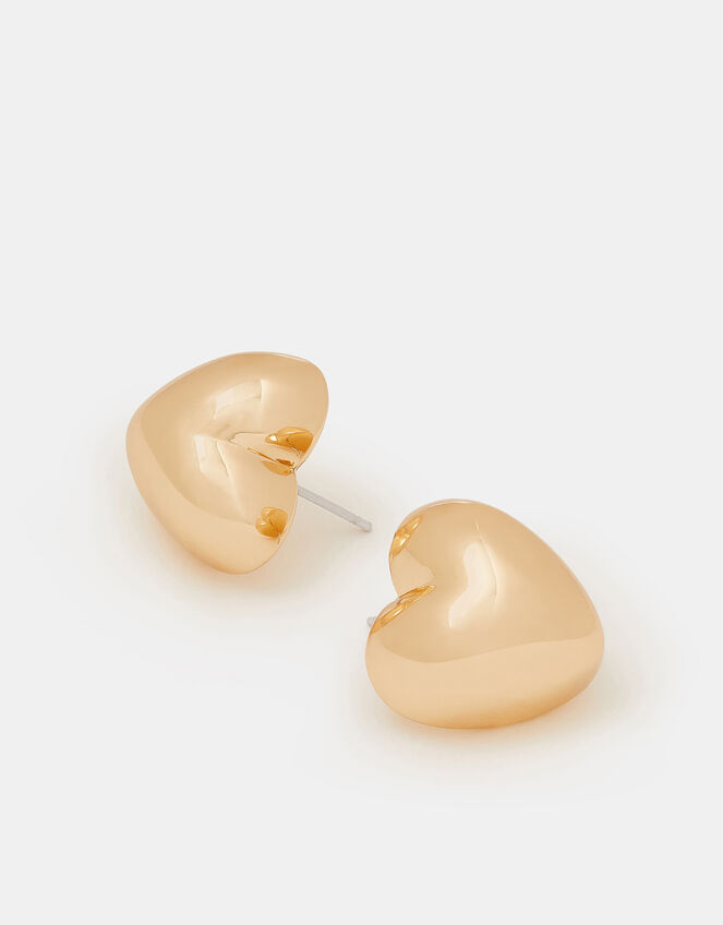 Puffy Heart Stud Earrings, , large