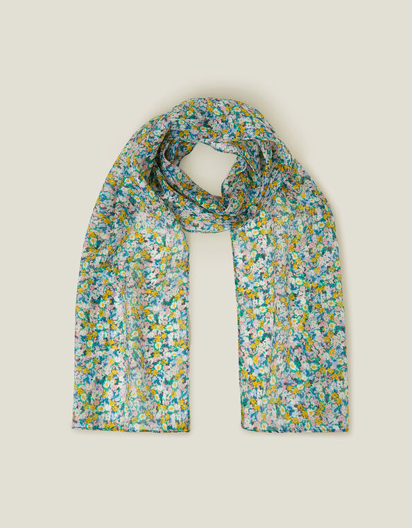 Ditsy Floral Silk Scarf, , large