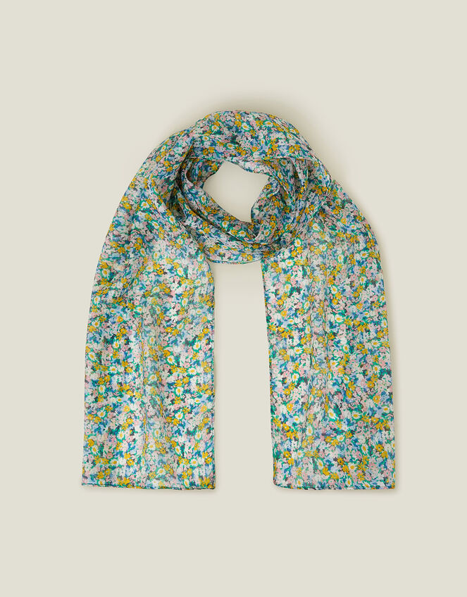 Ditsy Floral Silk Scarf, , large