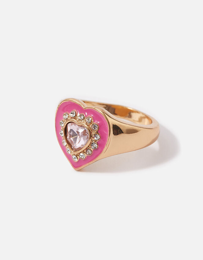 90s Flashback Heart Signet Ring Purple | Rings | Accessorize UK
