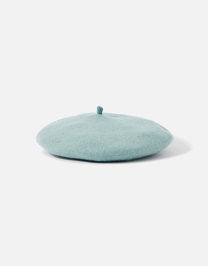Beret Hat in Pure Wool, Duck Egg (DUCK EGG), large