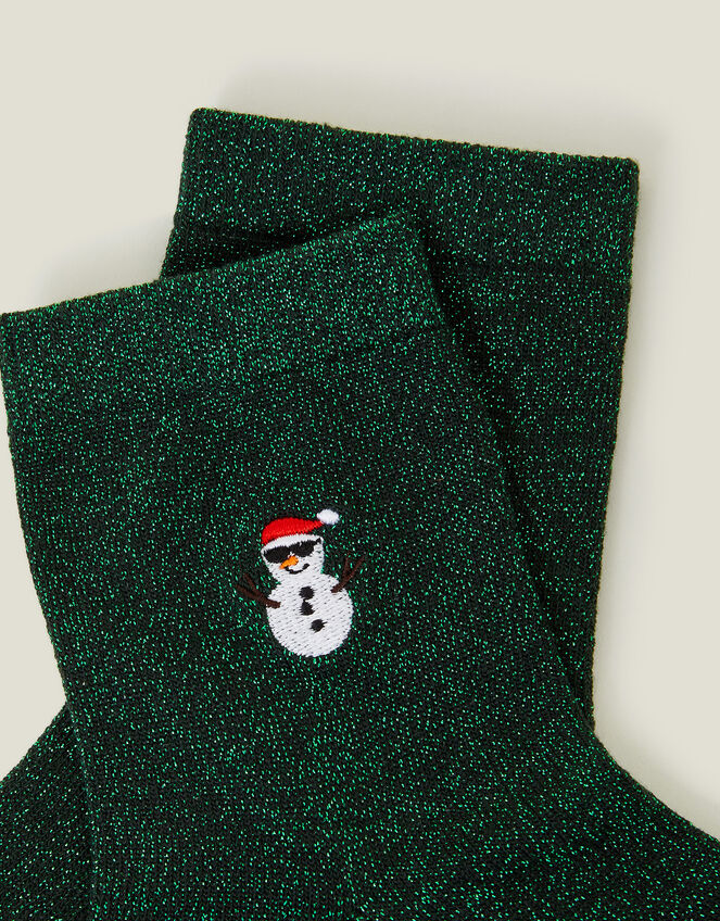 Snowman Glitter Socks, , large