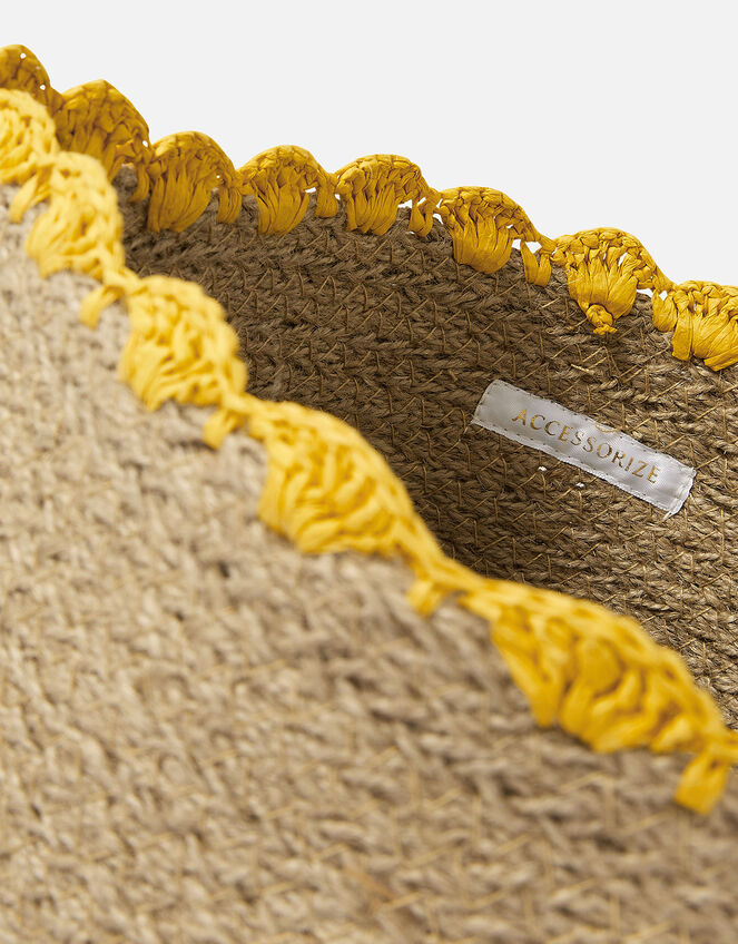 Jute Scallop Large Basket, , large
