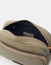 Dina Double Zip Crossbody Bag, Green (KHAKI), large