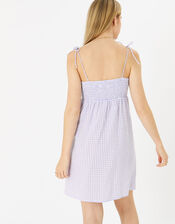 Gingham Mini Dress, Purple (LILAC), large