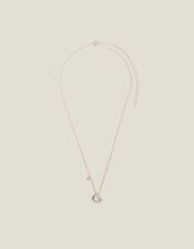 Sterling Silver-Plated Twist Heart Pendant Necklace, , large