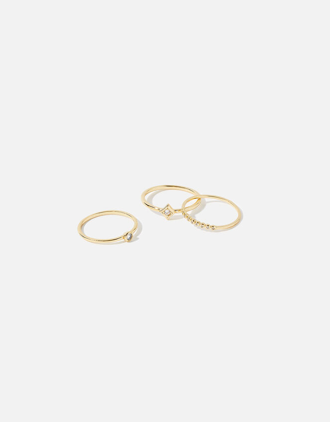 Pave Stacking Ring Set, Gold (GOLD), large