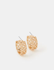 Chunky Square Link Hoop Earrings, , large