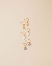 Pearl Drop Earrings Set of Three, , large