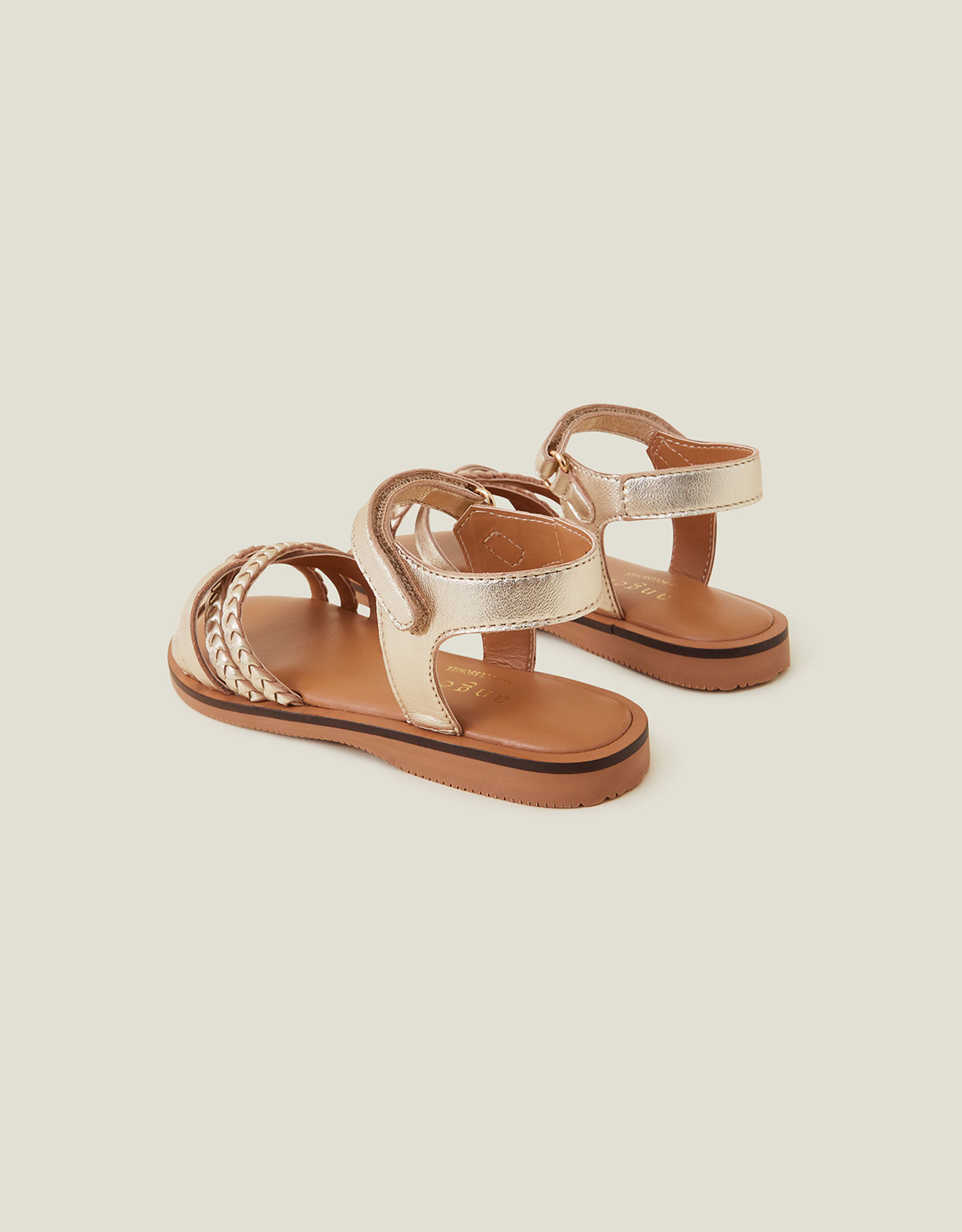 Gold Sofia Leather Girl Sandals