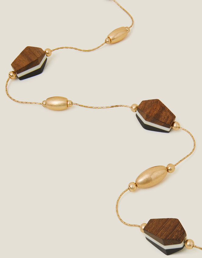 Wooden Bead Long Rope Necklace, , large