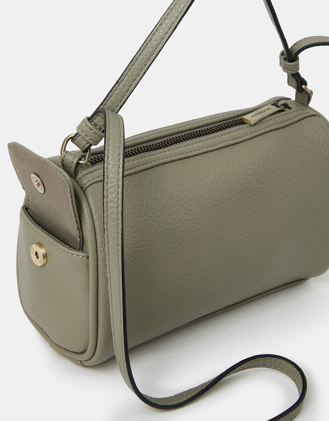 Faux Leather Crossbody Bag, Green (KHAKI), large